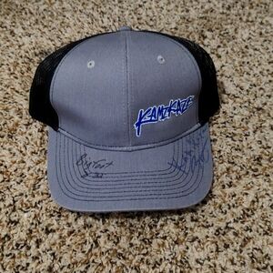 flat brim sighned hat by 3 monster truck drivers
